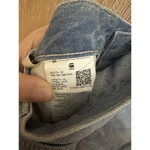 G-STAR‎ Triple A Regular Straight Leg Jeans Men's W32/L32 Button Fly Light Wash - Picture 5 of 6